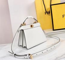 Fendi Leather Satchel Bag-White 38043