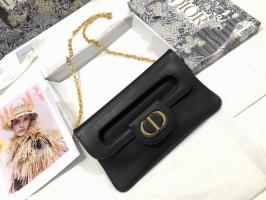Christian Dior Black Calfskin Leather Shoulder Handbag 2546