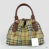 Burberry Cowskin Leather Handbag Light Coffee B24677