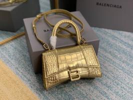 Balenciaga Patent Leather Bowling Bag 084359 silver