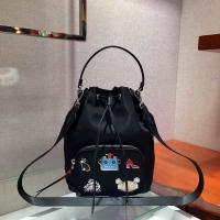 prada real leather shoulder bag black 88247