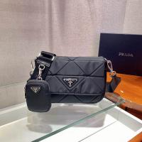 prada fabric handbag black 88217