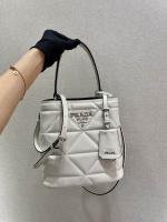 Prada 5645 Off white Leather Shoulder Bag
