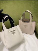 Prada 9095 leather white handbag