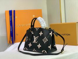 Louis Vuitton mink hair bag black 07838