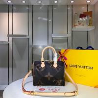 Louis Vuitton Cowskin Rabbit Hair Handbag Kahki 95589
