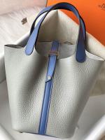 Hermes Kelly 32cm Needle in Blue Jean cowskin bag