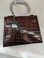 Hermes Picotin MM Ochre leather Silver metal bag