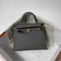 Hermes Picotin PM leather taupe Silver metal bag