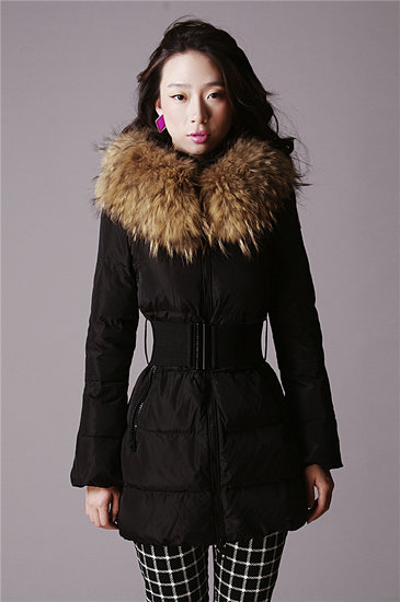 Black Large Yard Moncler Womens Coats 2013 New Long Style 039