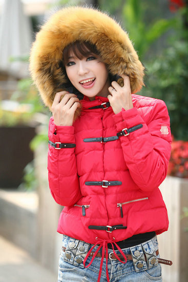 2013 New Short Style Keep Warm Moncler Womens Coats Red  Fashionable  047