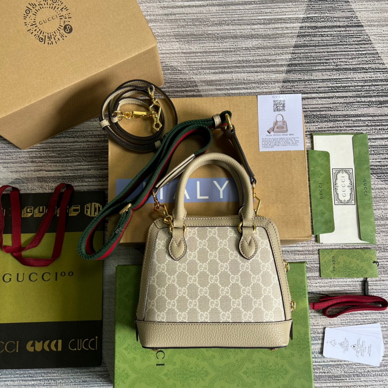 Gucci coffee patent leather Indy Bag 77130