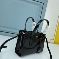 Prada Cowhide Leather Elastic Handbag Black 1309