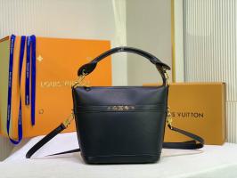 Louis vuitton cheap bags-black leather 1013