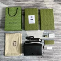 Gucci PVC Crystal GG Fabric Briefcase Black 223652