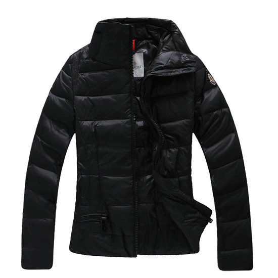 Slim Moncler Womens Coats Black Warm Short  011