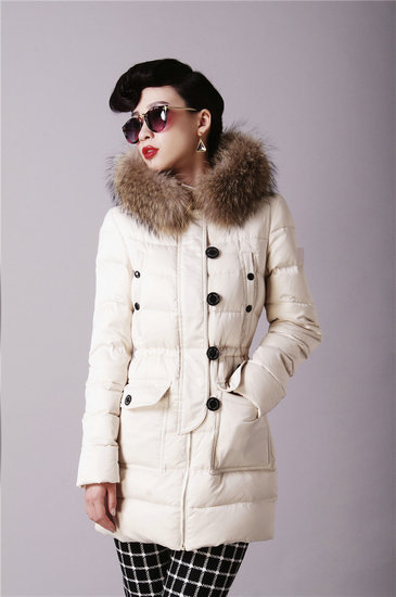 2013 Slim Moncler Womens Coats White Long New Style 019